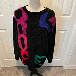 VINTAGE 90s Chenille graphic pullover by Claudia Straeter